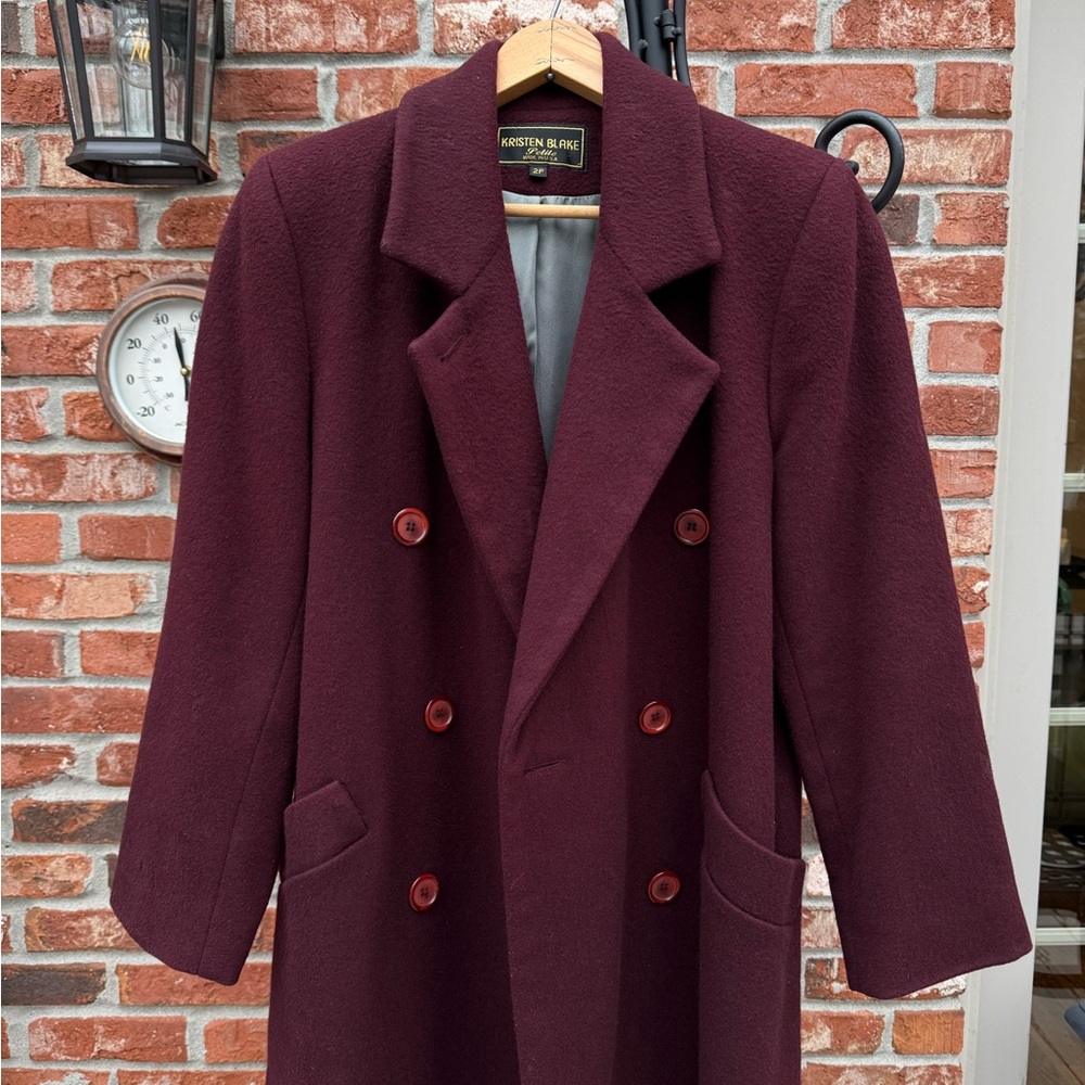 Kristen Blake Men's Deep Burgundy Trench Coat